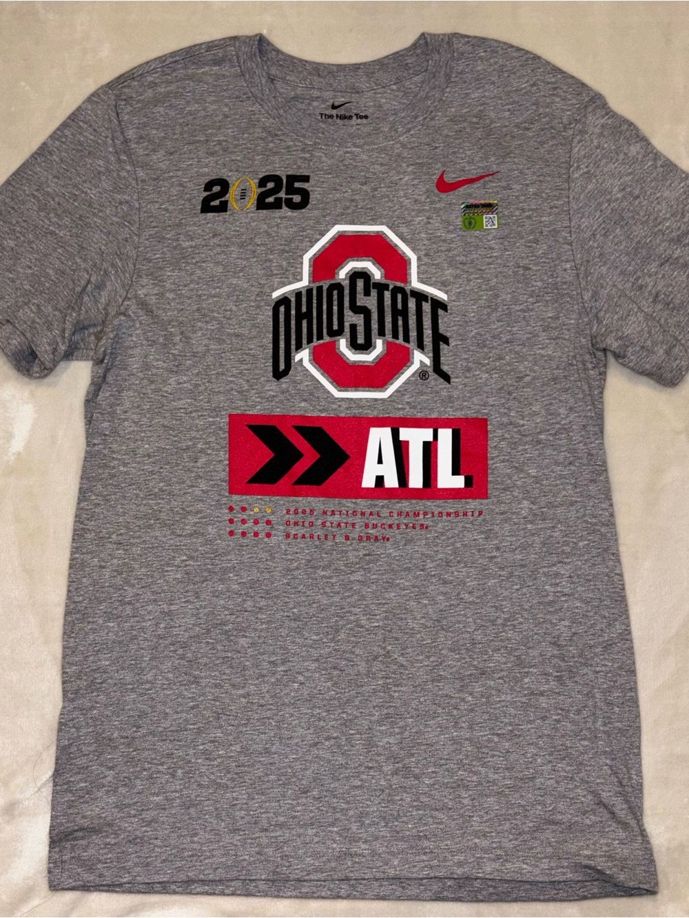 Nike Ohio State Gray Red Graphic Short Sleeve Tee
